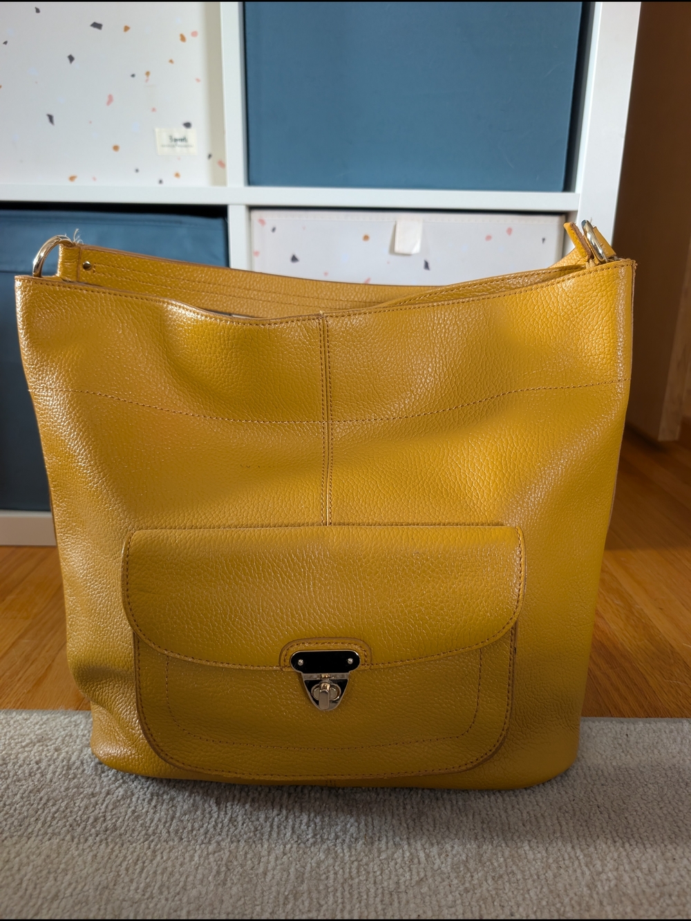 Banana Republic Pebbled Leather Shoulder Bag in Yellow